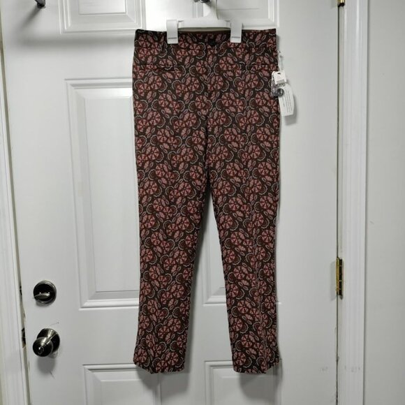 Anthropologie Slim Fit Pasley Floral Prairie Print Boho Festival Trouser 2 - Picture 2 of 12